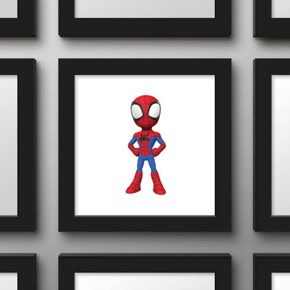 Gallery Pops Marvel Spidey And His Amazing Friends - Spider-Man Wall Art, Black Framed Version, 12'' x 12''