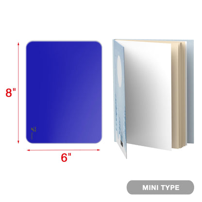 TOWON Navy Blue Glossy Mini Desktop Glass Whiteboard, 8 x 6 in Small Dry Erase Board for Desk with Pen Holder, Pure Glass Writing Surface with Accessories for Executive Office & Aesthetic Home Décor