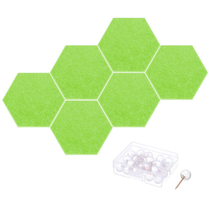 PATIKIL Felt Bulletin Board, 12"x10", 6 Packs Self Adhesive Hexagon Felt Tiles for Sound Proofing Wall Panels for Home Office Recording Studio,Game Room, Fruit Green