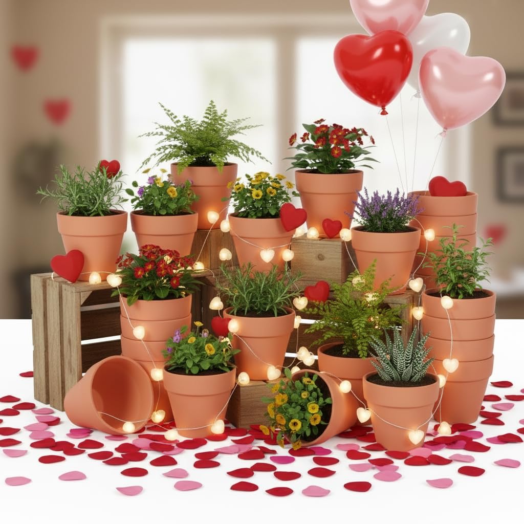 YESIACE 24 Pack 4 Inches Terracotta Plant Pots, Terra Cotta Planter with Drainage Holes, Perfect for Planting, Painting, Weddings and Parties (4inch/Original Color)