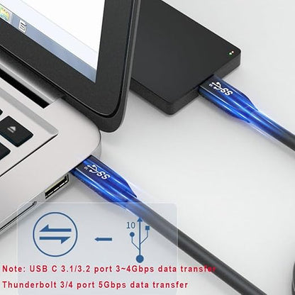 QCEs USB C 3.1 Gen 2 Cable 15Ft, USB C to C Cable 100W PD Charging 4K Video, 5Gbps Data for Thunderbolt 3/4 Port Compatible with MacBook Pro/Air, Mac mini, iPhone 15, Galaxy S23, Quest 2