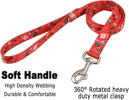 Mihqy Christmas Dog Collar and Leash Set - Premium Adjustable Dog Collar for Small Medium Large Dogs (Christmas Set,S)