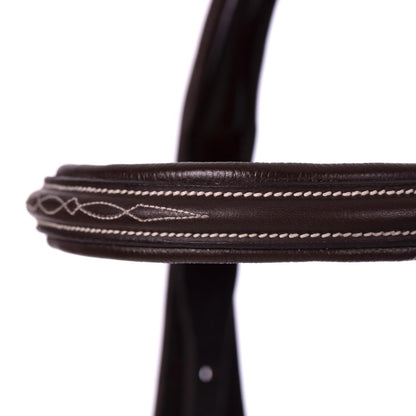 Equinavia Saga Adjustable Padded Fancy Stitched Figure 8 Bridle with Reins - Chocolate Brown - Warmblood