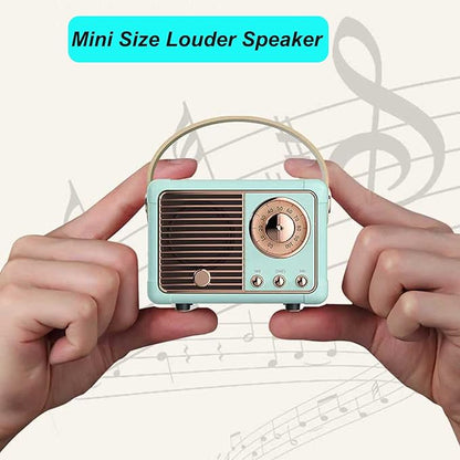 Dosmix Retro Bluetooth Speaker, Vintage Decor, Small Wireless Bluetooth Speaker, Cute Old Fashion Style for Kitchen Desk Bedroom Office Party Outdoor,Birthday Gifts for Women Teenage
