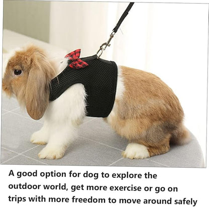 Kisangel Breathable Mesh PET Harness for Small Animals Vest Type Pulling Rope for Rabbits Guinea Pigs and Squirrels Adjustable and Comfortable PET Vest