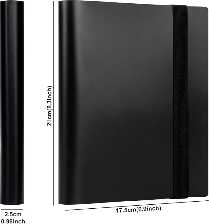 GEAoffice Card Binder - 4 Pocket Trading Card Collection Album Folder - 160 Side Loading Pocket Binder for TCG, MTG, Sports&Game Cards - Gifts for Card Collectors (All Black)