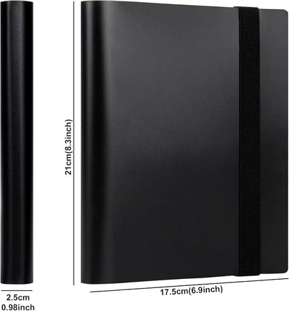 GEAoffice Card Binder - 4 Pocket Trading Card Collection Album Folder - 160 Side Loading Pocket Binder for TCG, MTG, Sports&Game Cards - Gifts for Card Collectors (All Black)