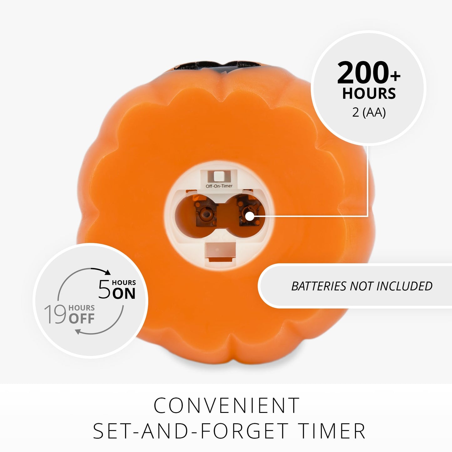 Luminara Flickering Flameless 4" x 4.3" Candle, Battery Powered LED Jack-o-Lantern Pumpkin Candle w/Timer, Remote Ready (Sold Separately), Real Orange Wax Indoor Halloween Decoration