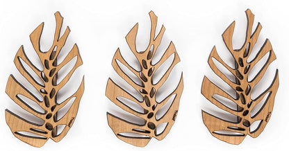 Treleaf Monstrella Wall Clips – Set of 3 Wooden Trellises for Indoor Climbing Plants – Self-Adhesive Plant Wall Fixtures to Create Green Walls – Perfect for Pothos & Vining Houseplants