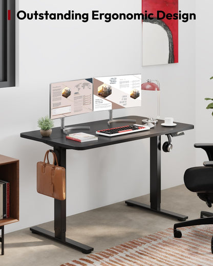 SANODESK Standing Desk Height Adjustable Electric Stand up Desk 40x24 Inches Sit Stand Home Office with Splice Board, Black Frame/Black Top