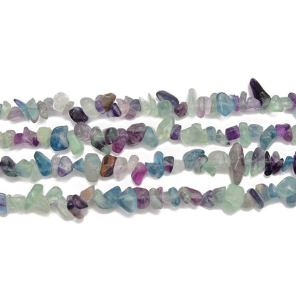 PLTbeads Gemstone Chips Natural Mutilcolor Fluorite 3-5mm Healing Crystals Waist Bracelets Necklace Kit Irregular Stone DIY Crafts Design Jewelry Making Approxi 32 inch