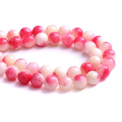 75PCS 10MM Pink Tourmaline Jade 2 Strands Stone Beads for Jewelry Making DIY Bracelet Necklace