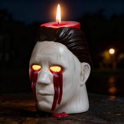Generic Halloween Candle Holder Halloween Statue with Bleeding Eyes Decor Horror Candlestick Decoration, White, BE-012A