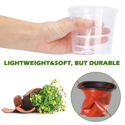 Generic 36 Pack Clear Nursery Pots with Drainage Holes, Transparent Plastic Planters for Indoor and Outdoor Use, 3.5/5/6/7 Inch Seed Starter Pots Flower Pots for Plants