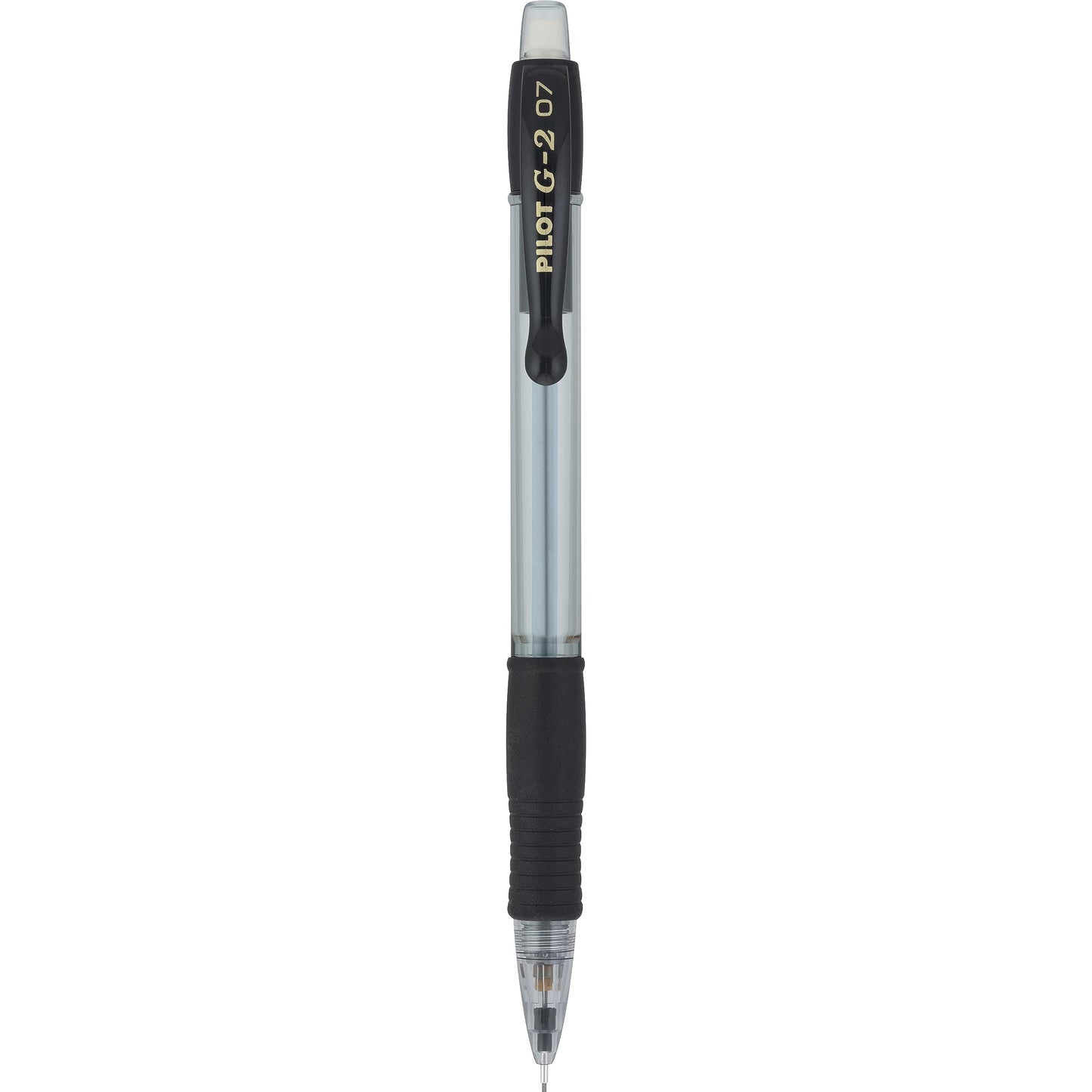 Pilot G2 0.7 Mechanical Pencils with Erasers, 0.7mm HB Lead, Black Accents, Mechanical Pencils Bulk Pack of 12