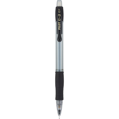 Pilot G2 0.7 Mechanical Pencils with Erasers, 0.7mm HB Lead, Black Accents, Mechanical Pencils Bulk Pack of 12