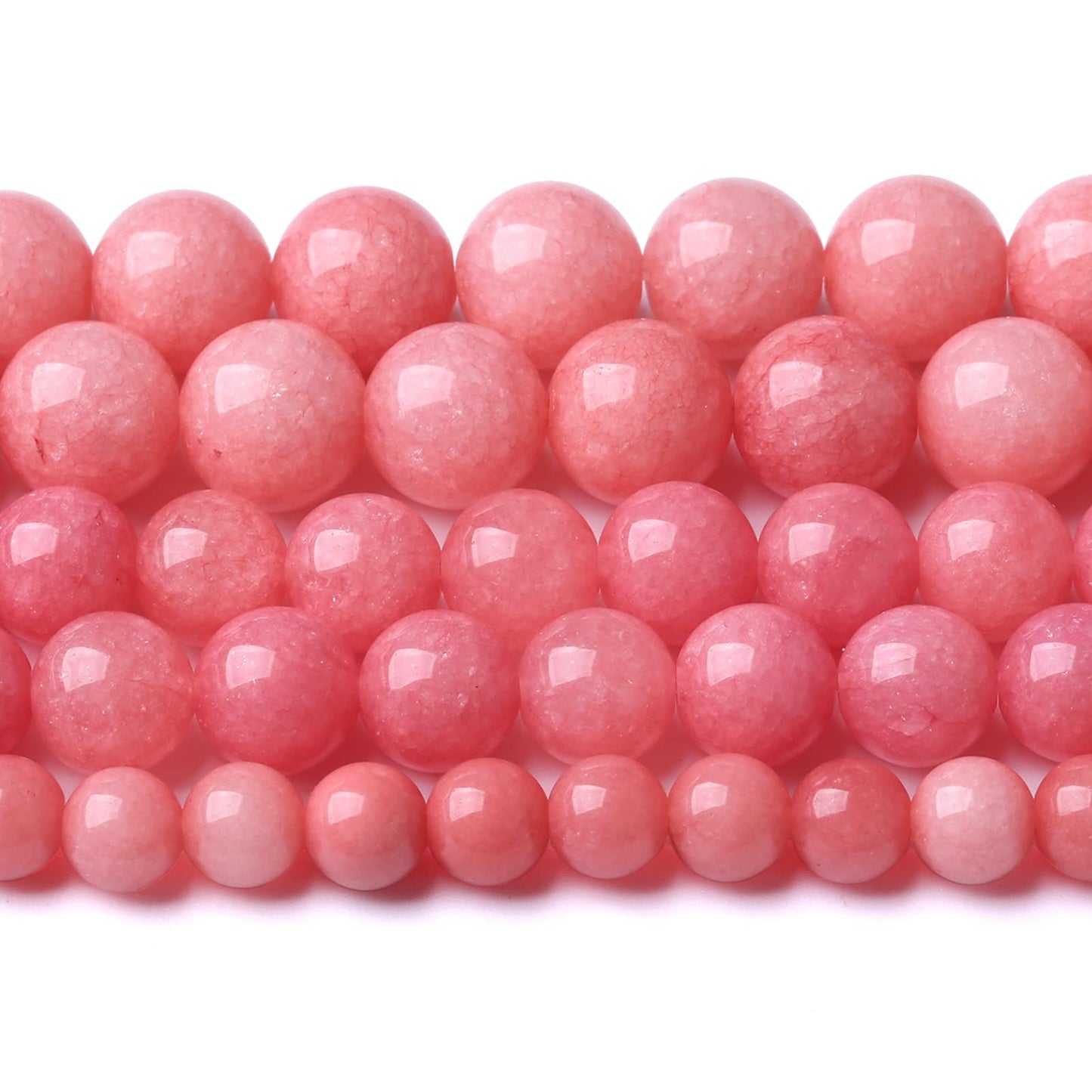 90PCS 8MM Natural Stone Pink Jade Beads Rhodochrosite Chalcedony Beads for Jewelry Making DIY Bracelet 2 Strands