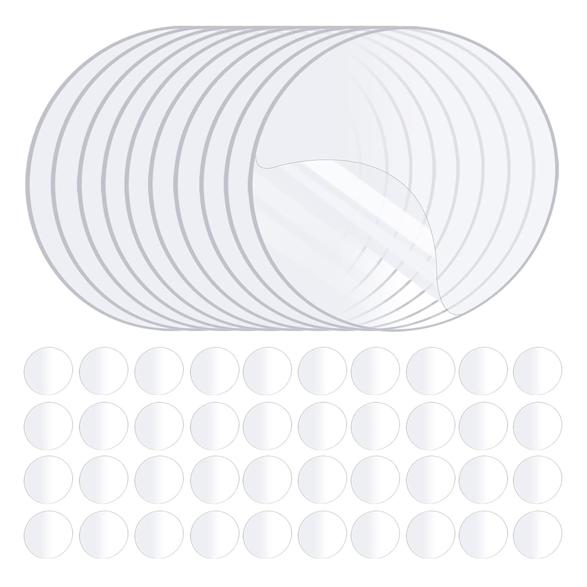 50PCS Heavy Duty Double Sided Adhesive Mounting Circle Tape- Waterproof,Strong Adhesion,Clear, High Strength,No Residue Removability for Hanging,Wall Mounting, Home Decor,Adhesive for Shower