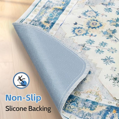 Washable Pee Pads for Dogs, 2 Pack Reusable Puppy Training Pads 24"x18" Super Absorbent Waterproof Dog Training Pads, Non-Slip Potty Pads, Whelping Pads Litter Mat Blue Medallion