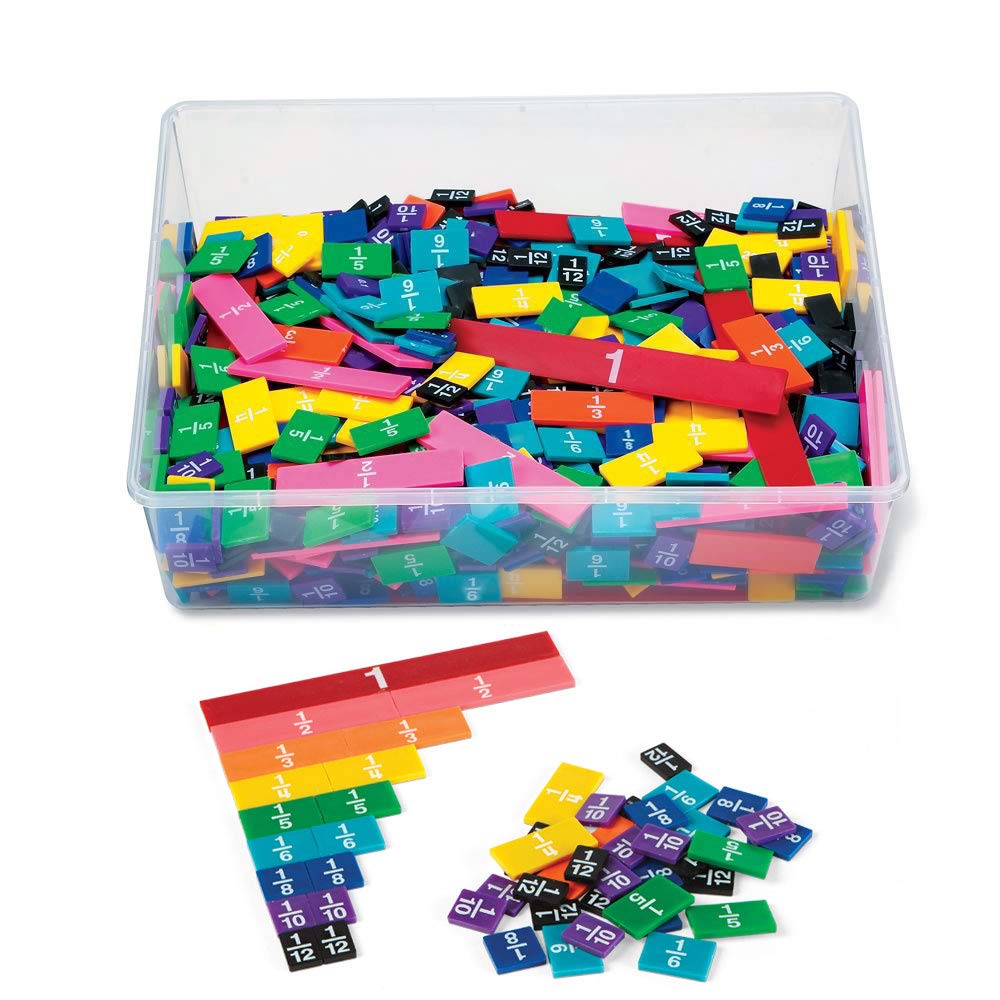 hand2mind - 42856 Plastic Rainbow Fraction Tiles, Homeschool Supplies (15 Sets of 51 Pieces) & hand2mind-35033 ETA Connecting Plastic Fraction Circles