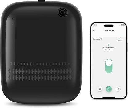 Airversa Waterless Essential Oil Diffuser for Home Large Room and Commercial Use, Up to 2000 sq ft, App Control Cold Air Diffuser, 400mL, DC-12V/1A Plug in Wall, Smart Scent Air Machine, ANW-Black