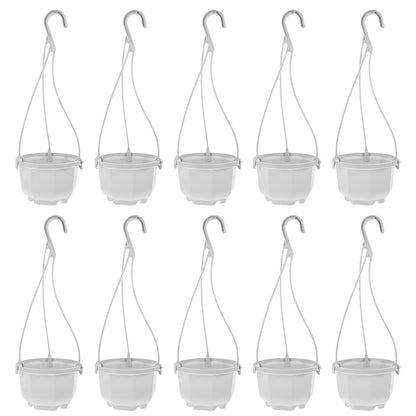 INOOMP Hanging Planters Set of 24 Plastic Flower Pots with Hooks for Indoor Outdoor Balcony Garden Patio Wall Mounted Plant Holders