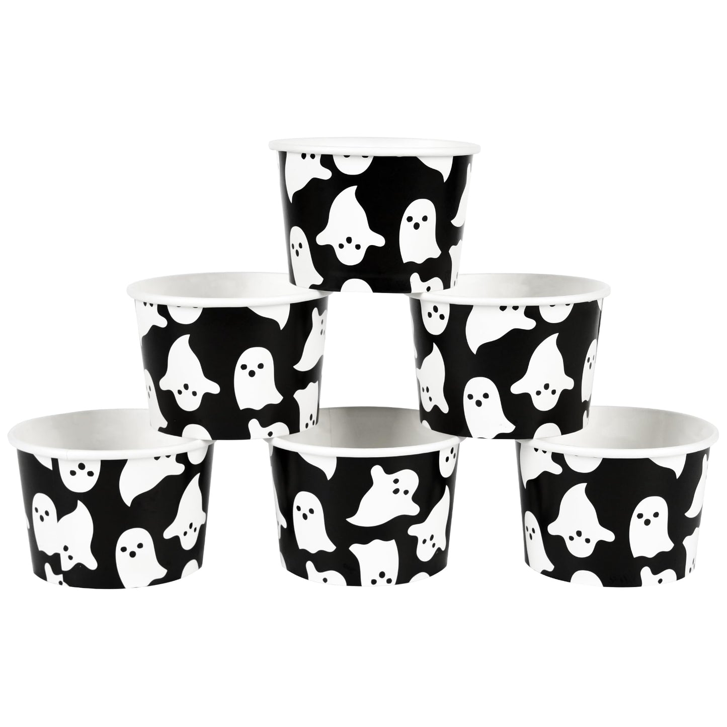 AimFun 50 Pcs Halloween Snack Cups Ghost Paper Treat Cups