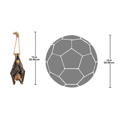 Design Toscano QM28985 Vampire Bat - Hanging Mega Bat Sculpture - Bat Figure - Halloween Bats,full color