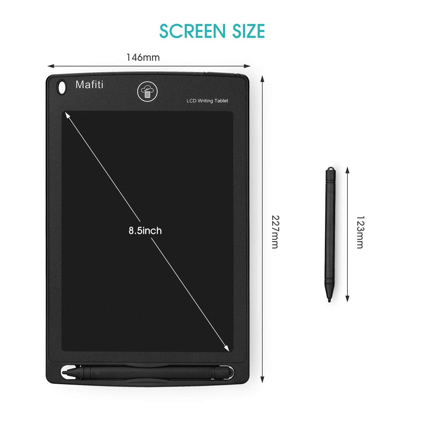 mafiti 10 Pack LCD Writing Tablet 8.5 Inch Electronic Drawing Pads for Kids Portable Ewriter Doodle Board Black