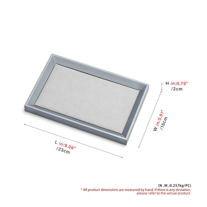 Oirlv Genuine Leather Microfiber Jewelry Tray - Flat Stackable Organizer for Necklaces, Bracelets, Rings & Earrings