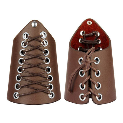 TASBERN Leather Cuff Archery Protective Arm Guards Bracers Medieval Armor Vikings Gauntlet Wristband for Men Women (2pcs Pack)