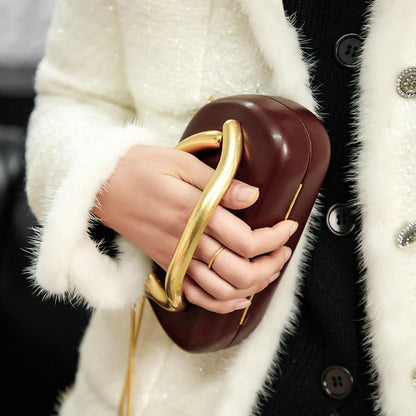 Caissip Women PU Leather Evening Handbags with Chain Trendy Crossbody Metal Decoration Shoulder Bag Causal Clutch Purse 2026