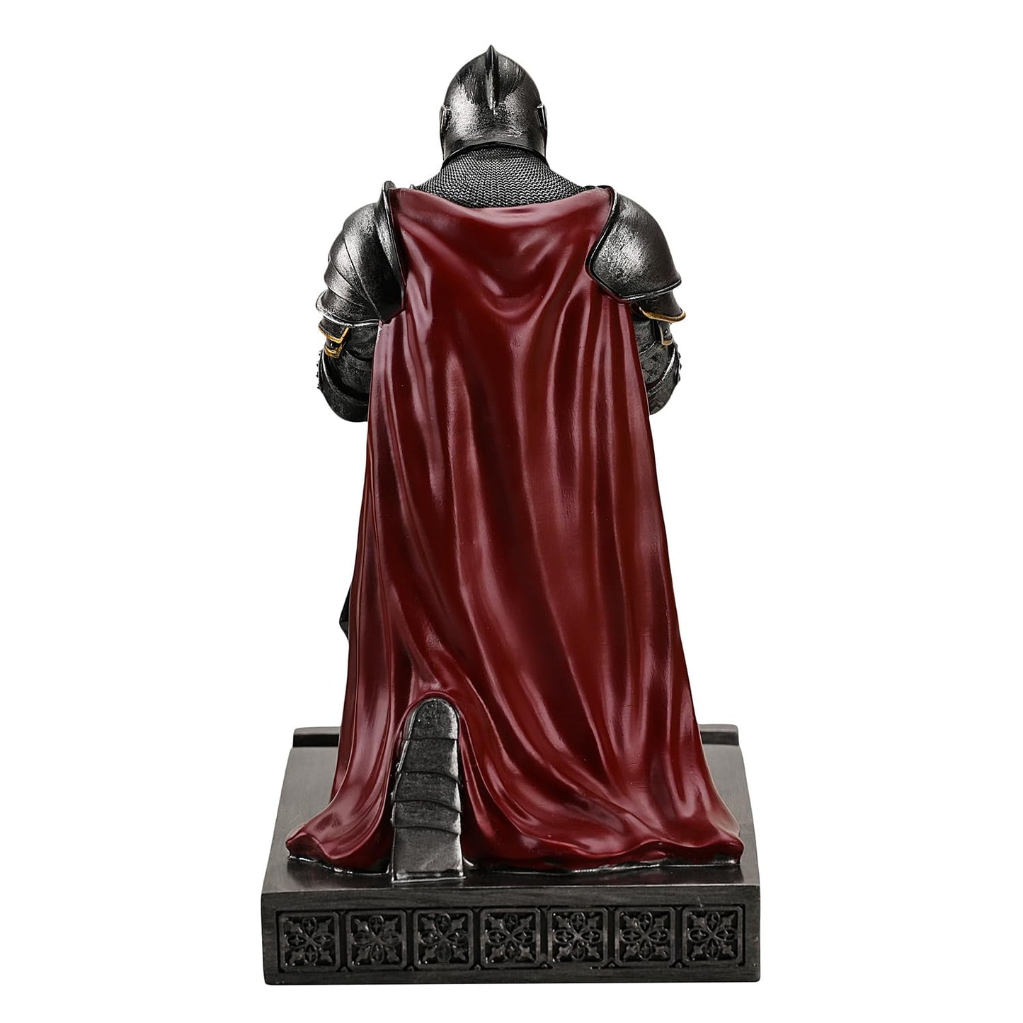 Amoysanli Medieval Armored Warrior Wearing Outerwear, Mobile Phone Stand Knight Pen Holder Desk Organizers, Resin Bookends Paperweight with a Letter Opener for Desk (Iron)