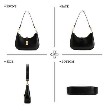 KKXIU Shoulder Bag for Women Cute Hobo Handbag and Vegan Leather Retro Small Clutch Purse with Zipper Closure