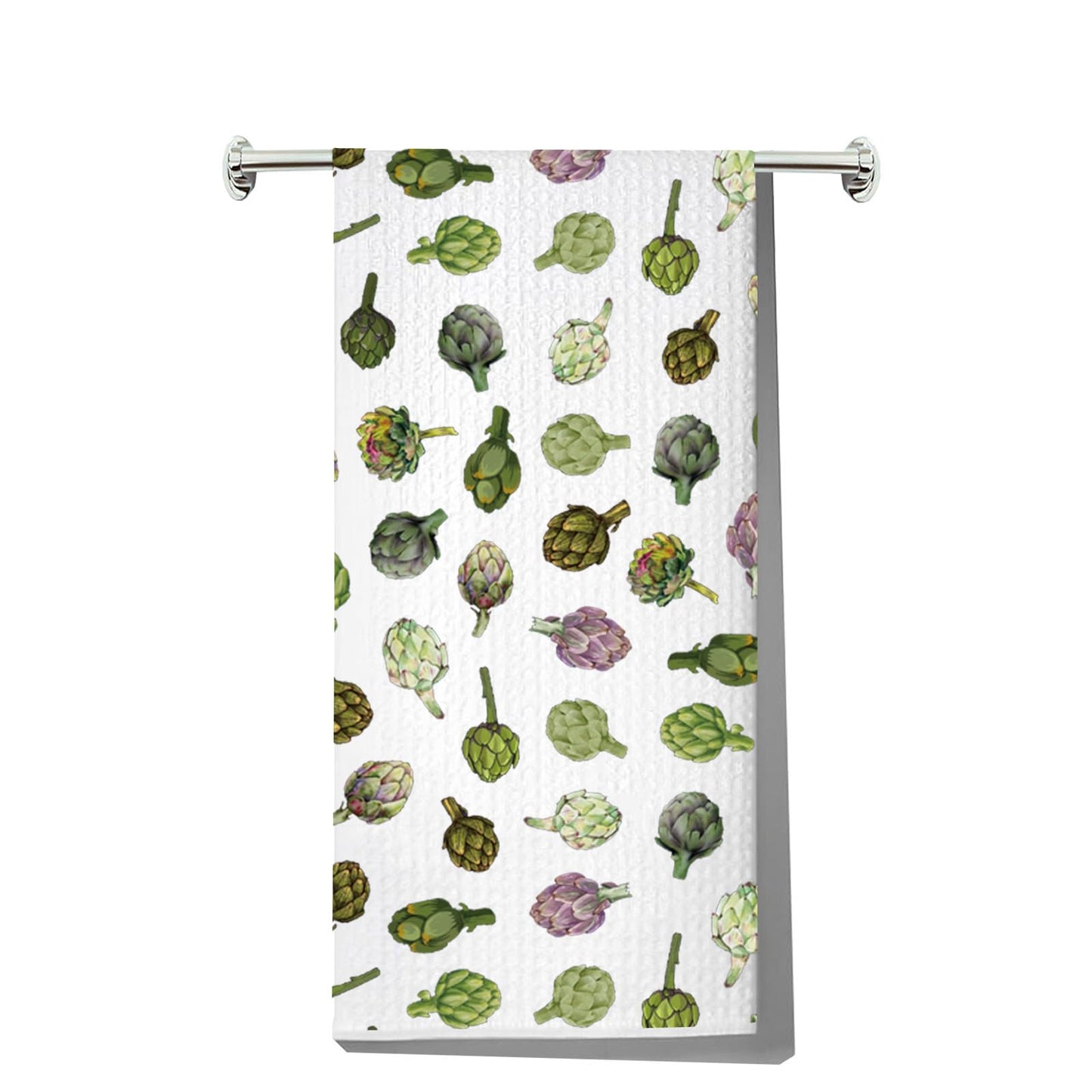 JNIAP Artichoke Kitchen Towel Artichokes Lover Gift Artichoke Queen Gift Artichokes Botanical Dish Towel(greenpurple Plant kt)