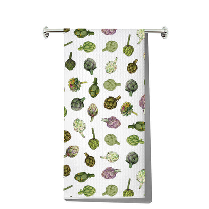 JNIAP Artichoke Kitchen Towel Artichokes Lover Gift Artichoke Queen Gift Artichokes Botanical Dish Towel(greenpurple Plant kt)