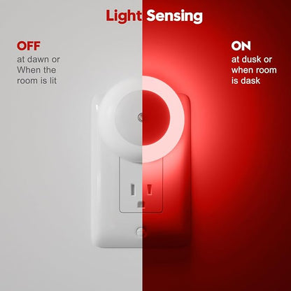 fesnne Night Light, Night Lights Plug into Wall, Dusk to Dawn Sensor, Red Led Night Light 0.5W, 8 Pack Nightlight for Adults, Bedroom, Bathroom, Hallway, Kitchen