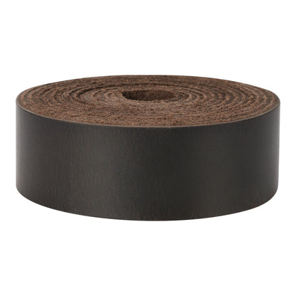 Ringsun 1 Inch Wide Flat Leather Straps for Crafts, Full Grain Leather Strips Cord String for Crafts, Tooling (2mm Thick 72.5 Inches Long Black Coffee)