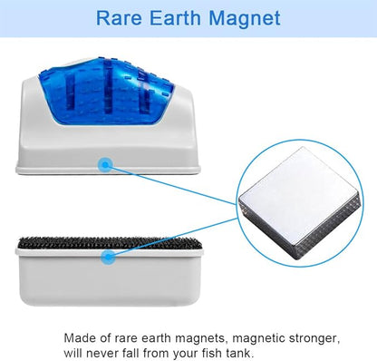 DaToo Aquarium Cleaner Fish Tank Glass Cleaner Algae Cleaner Scraper Magnetic Scrubber Algae Clean Brush, 2 Pcs, Size M, 1 Yr Warranty