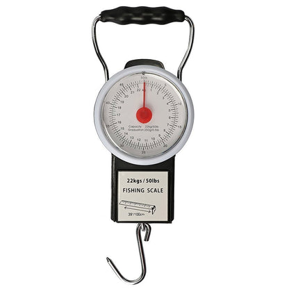 Goture Fishing Hanging Scale Mechanical Kitchen and Fish Fishing Scale Multi-Purpose Portable Hand Held Dial Weight Scale with Tape Measure (50 Lbs / 22Kg)