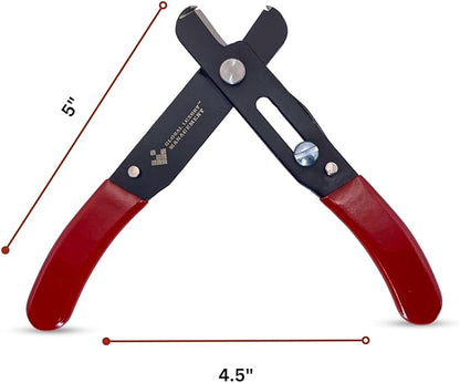 Scissors to Cutting Rings for Aluminum & Plastic Rings - Precision & Safety, for Pigeons, Canaries, Finches, Exotic Birds and Chicken Leg Bands (Red, Black)