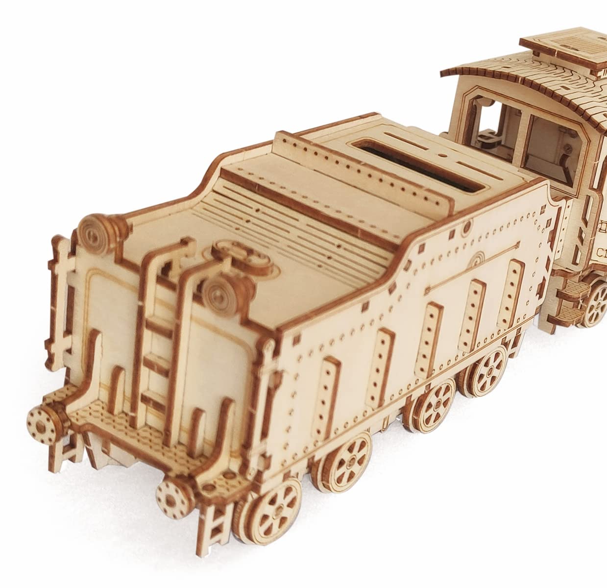3D Wooden Puzzle - DIY Mechanical Steam Train Model Kits - Wood Crafts Vehicle Building Model - Wooden STEM Brain Teaser Puzzle - Steam Train Christmas Birthday Gifts for Adults & Teens