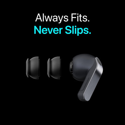 Premium Multi-Flange Eartips for Galaxy Buds3 Pro/Galaxy Buds4 Pro (Black, X-Small) – Always Fits, Never Slips