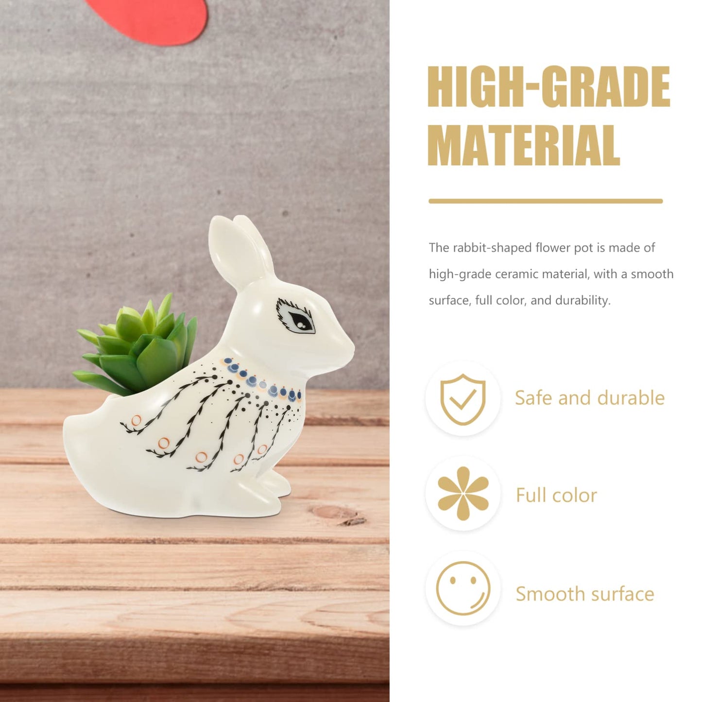 GANAZONO Flower Pots Mini Ceramic Bunny Planter Decorative Cartoon Rabbit Small Flower Pot Succulent Planter for Succulent Plant Cactus Flower Style 2 Animal Succulent Pots