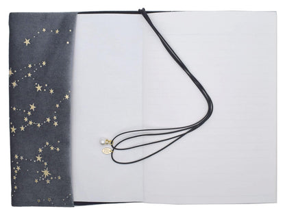 BLBMH A5 Journal Cover | Non-Stretch Fabric Notebook Cover with Bookmark, 5.5x8.3 Washable Privacy Protector for Paperback Bible Hardcover, Gift for Women - Velvet Grey