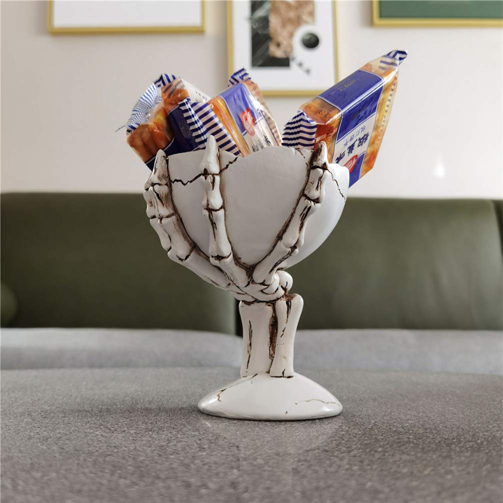 TOYANDONA Halloween Skeleton Candy Bowls Halloween Skull Bowl Resin Skeleton Hand Candy Dish- Bowl Holder Home Bar Desktop Decoration Figurine Tray
