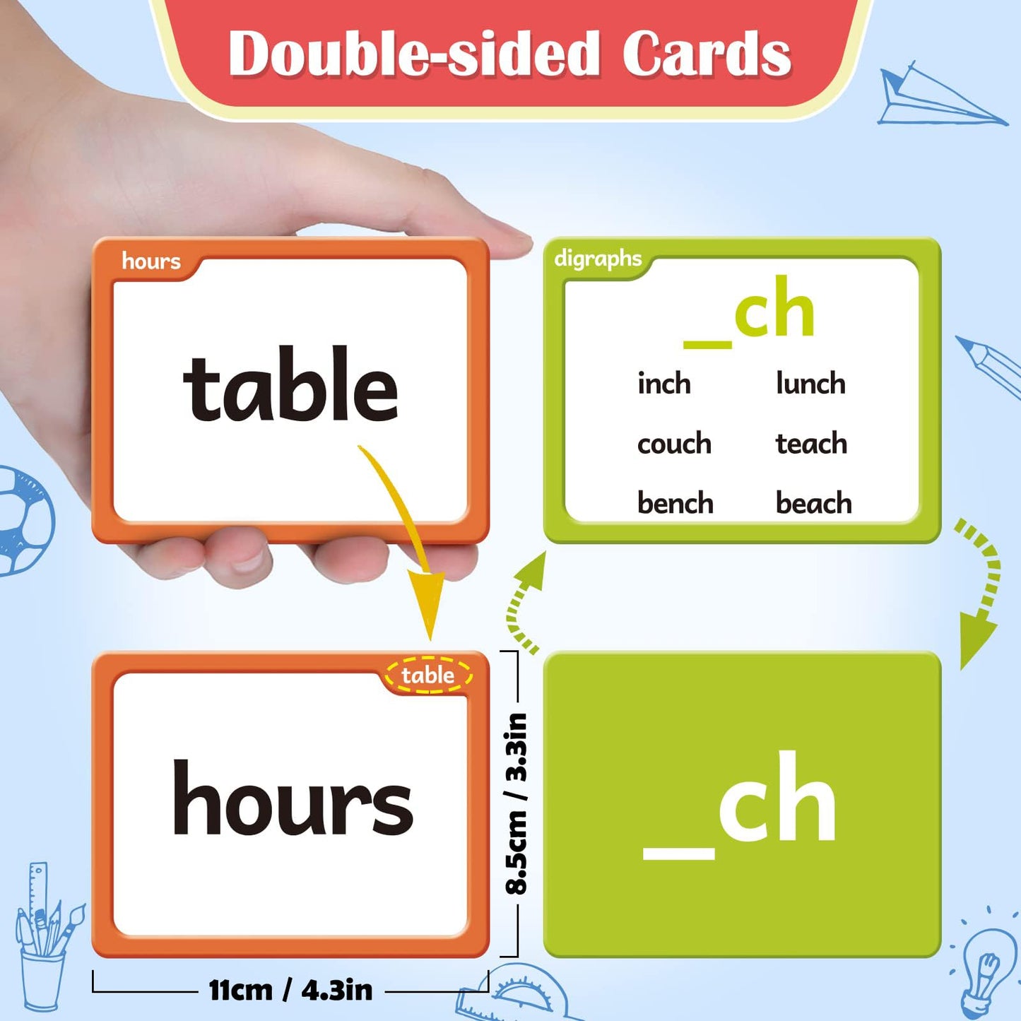 Torlam Sight Words & Phonics Flash Cards for Kids, Learn to Read Digraphs CVC Blends Long Vowel Sounds Spelling Reading Phonics Games, Site Words for Pre-k Kindergarten 1st 2nd 3rd Grade Homeschool