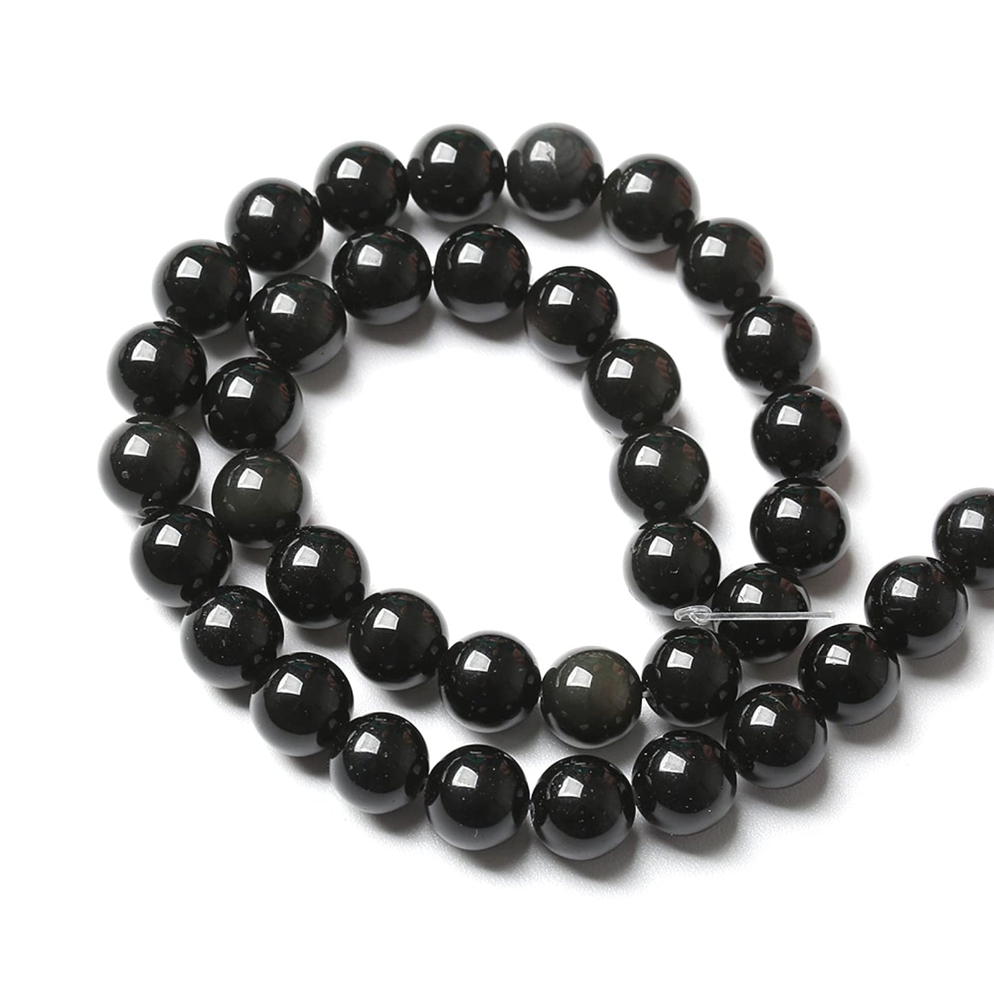 6MM 60PCS Natural Stone Black Obsidian Gemstone Loose Beads for Jewelry Making DIY Bracelet 1 Strand