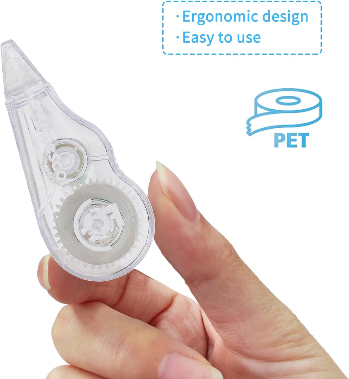 Correction Tape, 16.4FT EZ Tear-resistant Correction Tape, Easy To Use Applicator for Instant Correction Without Drying Time (10pcs/set)