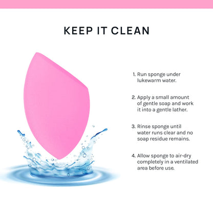 AOA Studio Collection Makeup Sponge Set Makeup Blender Latex Free and High-definition Super Soft Set of 6 Makeup Blender For Powder Cream and Liquid, Beauty Cosmetic Beveled Shape (Pink)